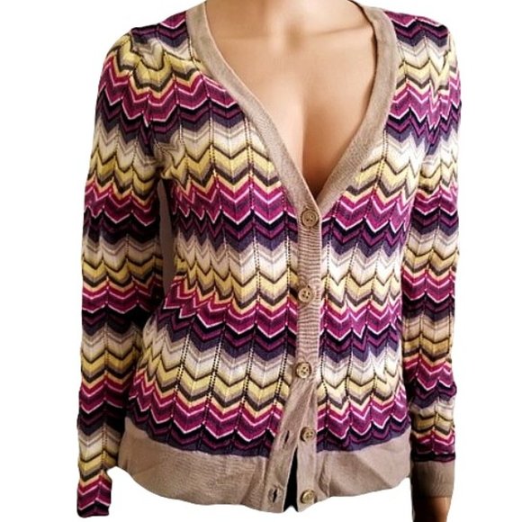 Banana Republic Tops - Banana Republic Chevron Striped Cardigan Sweater S